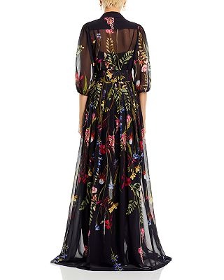 Vestido largo de gasa floral