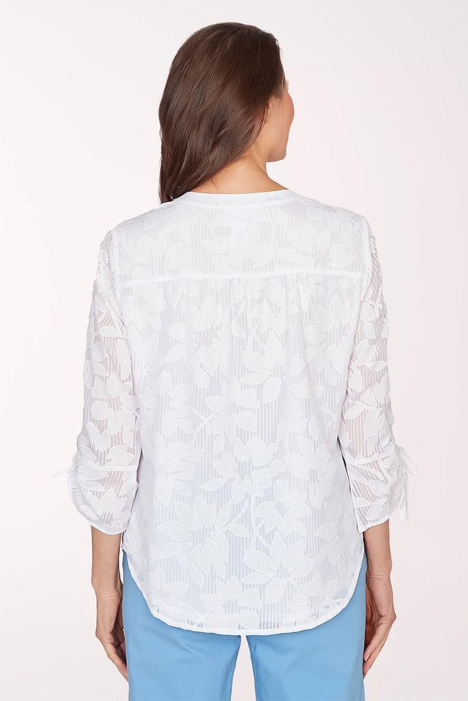 Blusa a rayas con diseño floral