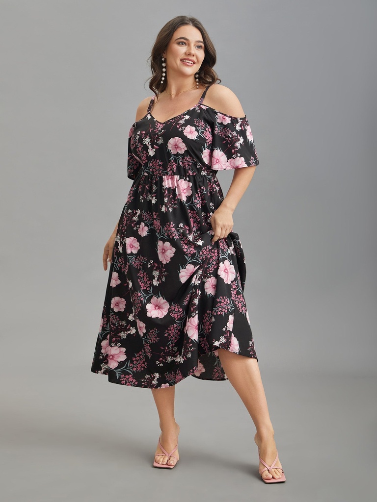 Vestido midi de estampado floral