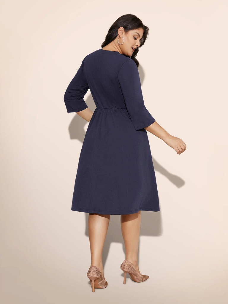 Vestido con escote patchwork brillante