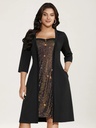 Vestido con escote patchwork brillante