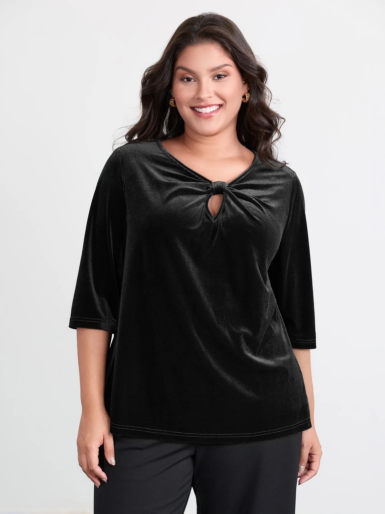 Blusa traslapada con botones