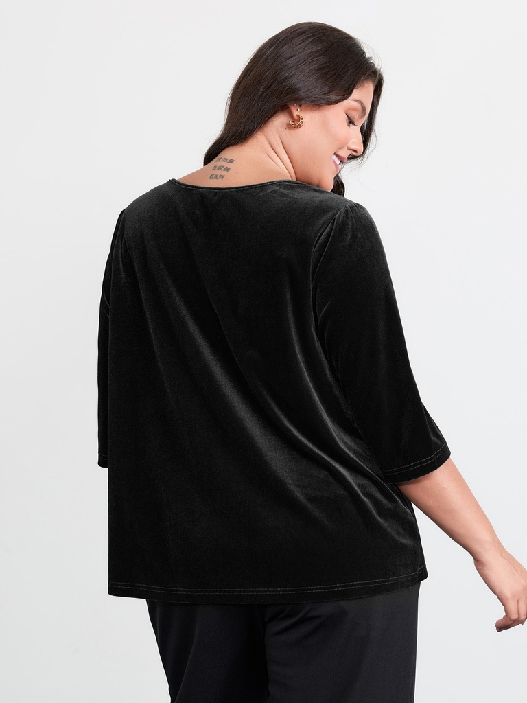 Blusa traslapada con botones
