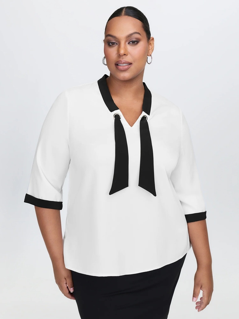 Blusa traslapada con botones