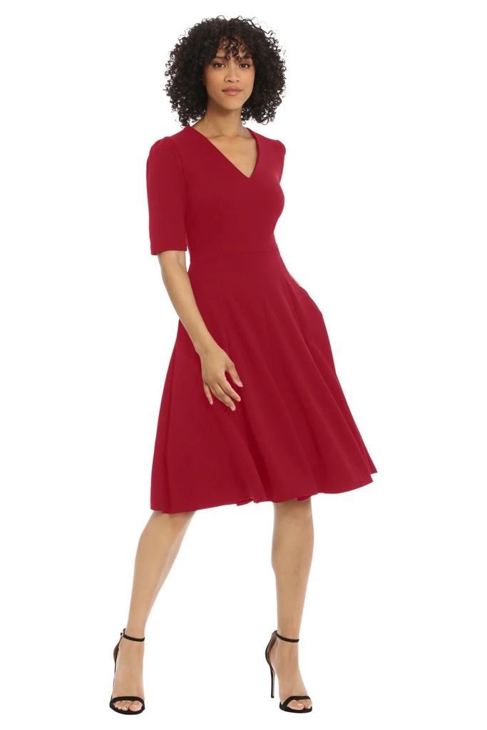 Vestido sólido de escote anudado