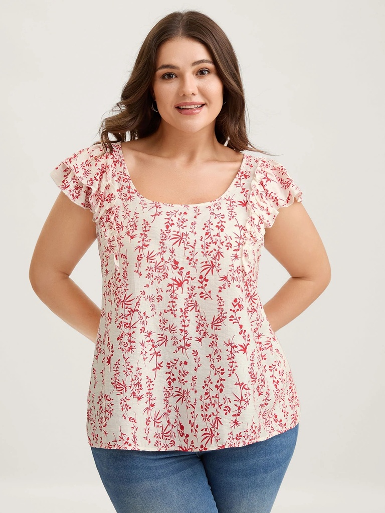 Blusa con borlas y estampado Bohemio