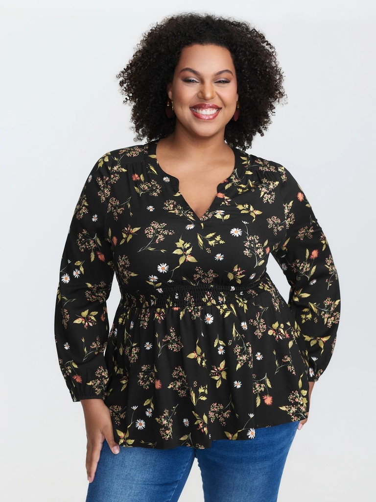 Blusa con borlas y estampado Bohemio