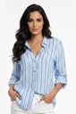 Blusa con líneas y botones de perlas