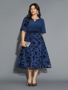 Vestido con falda de malla floral