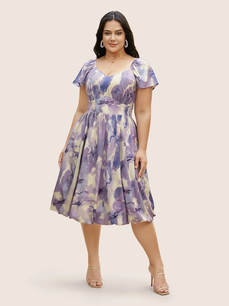 Vestido con estampado en acuarela