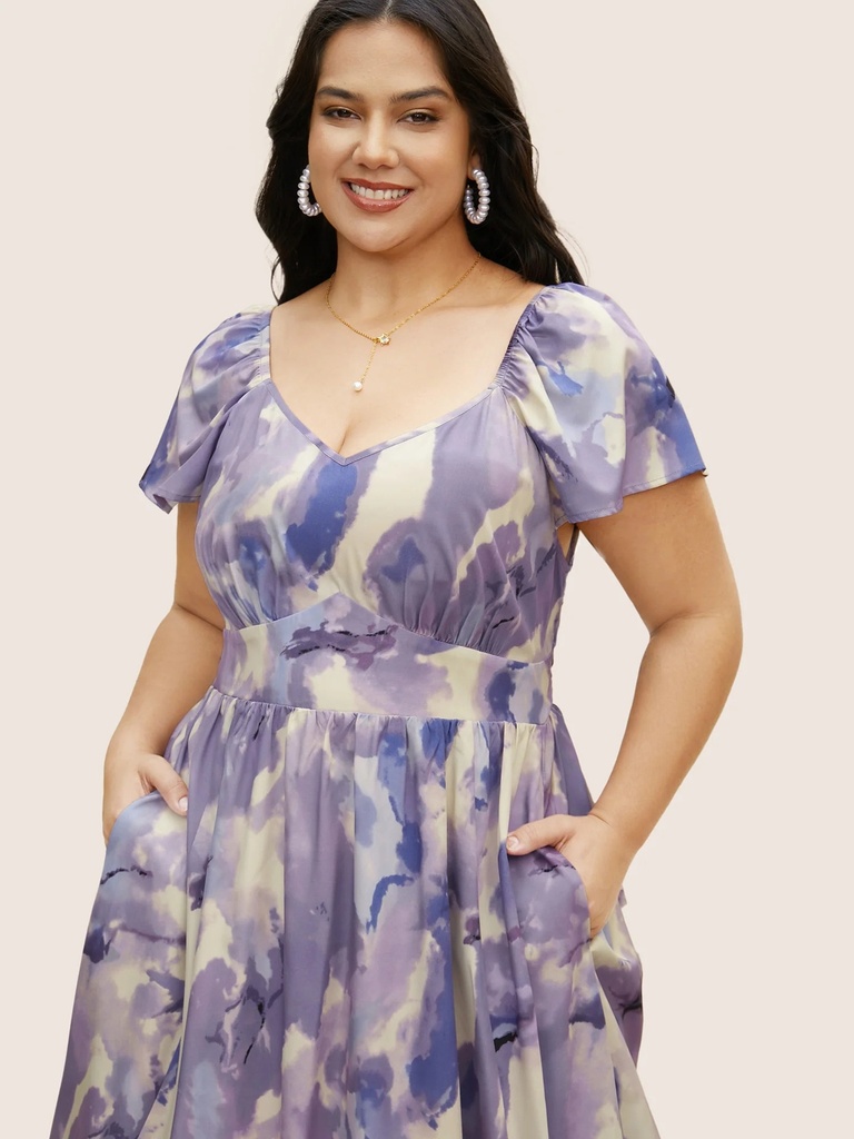 Vestido con estampado en acuarela