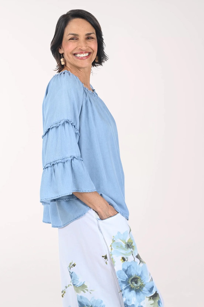 Blusa de manga acampanada