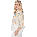Blusa floral de manga con volantes