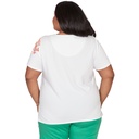 Blusa con borde festoneado floral