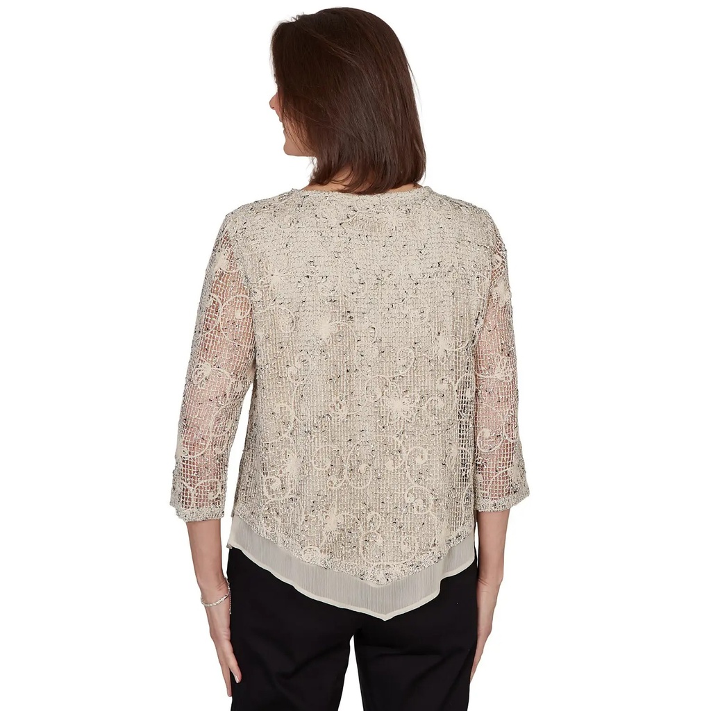 Blusa de malla puntiagudo con collar