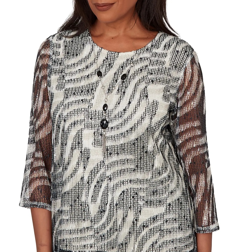 Blusa de malla con collar