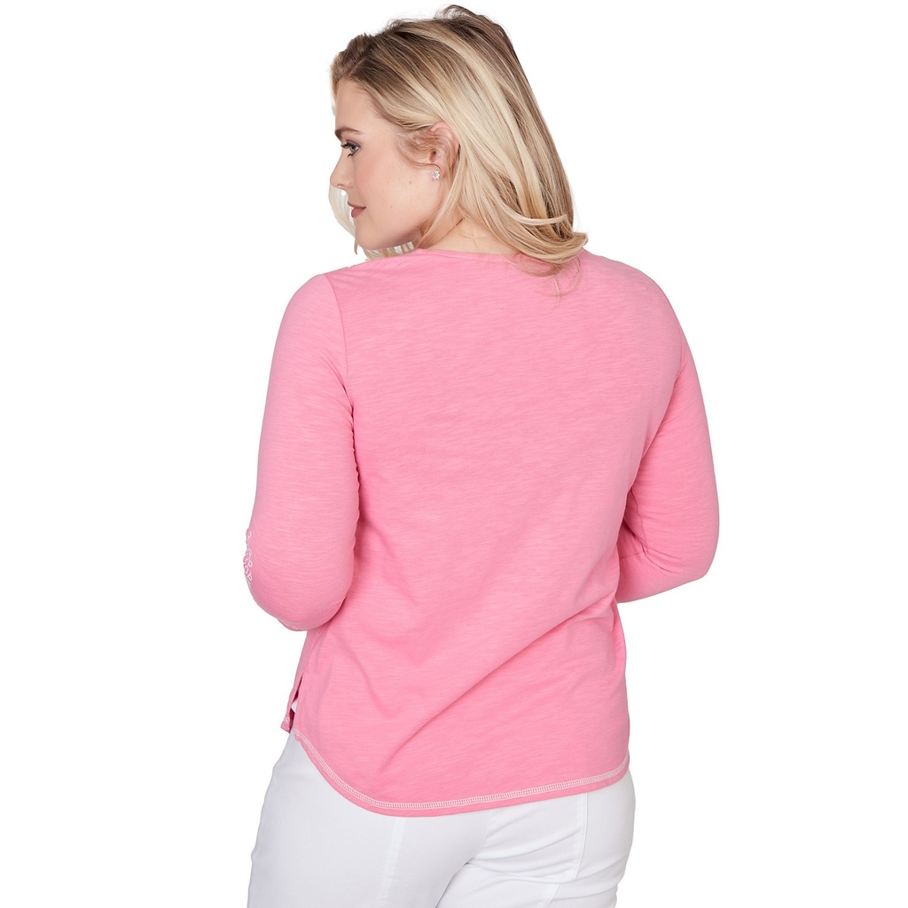 Blusa bordado con cuello dividido