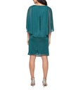 Vestido con capa de gasa brillante