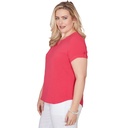 Blusa de manga corta enrollada lisa