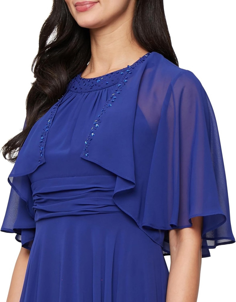 Vestido de chifon con cuentas