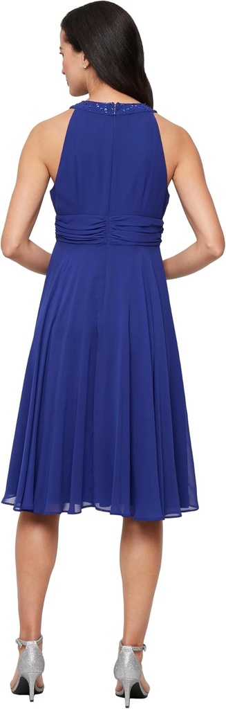 Vestido de chifon con cuentas