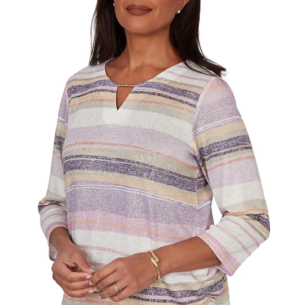 Blusa de punto de rayas mixtas