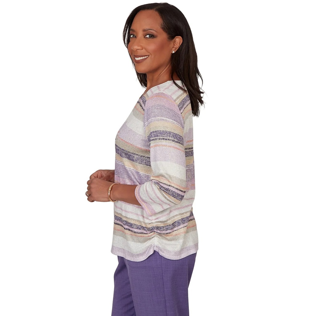 Blusa de punto de rayas mixtas