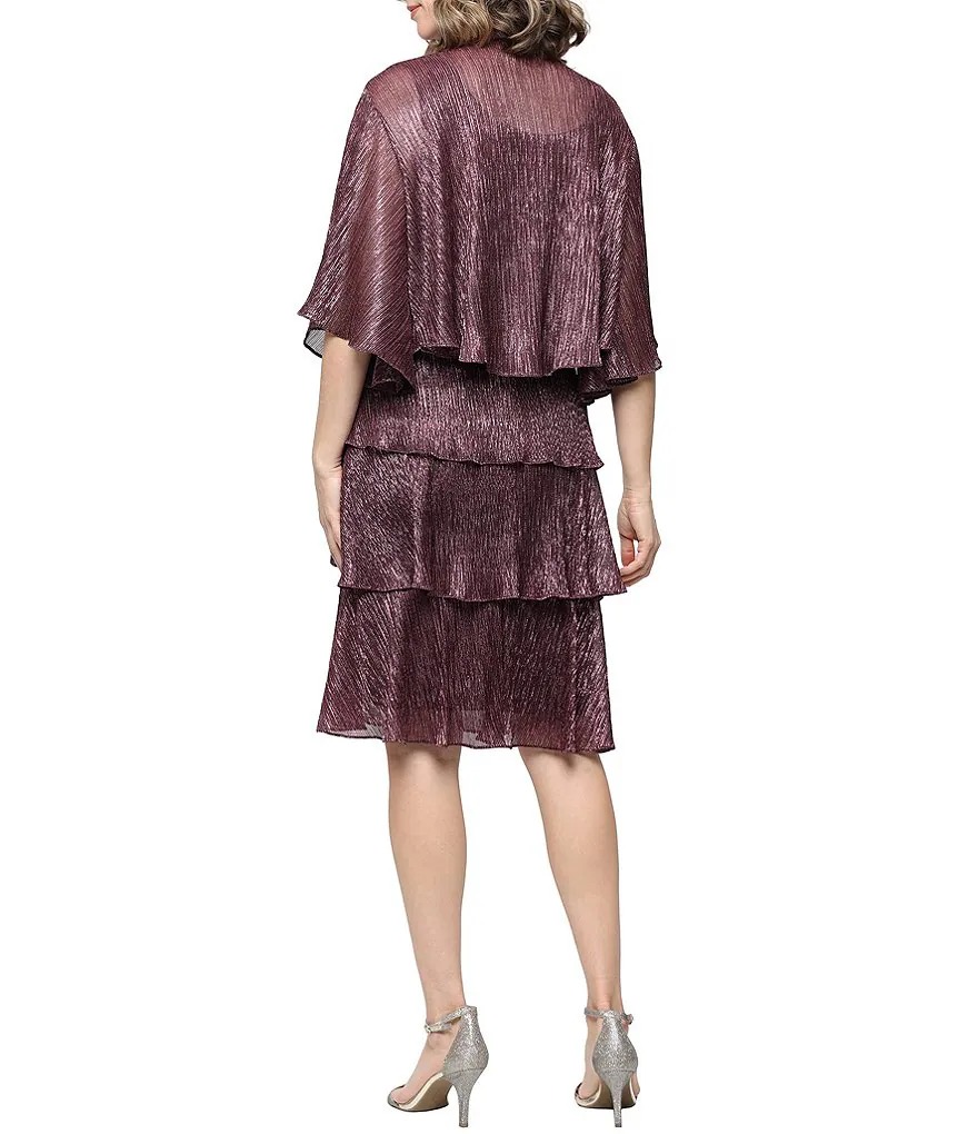 Vestido corto en capas con chaqueta