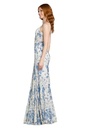 Vestido con escote en V y encaje floral