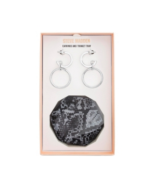 Juego de aretes y bandeja hexagonal