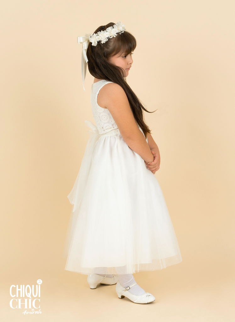 Vestido de encaje y tul