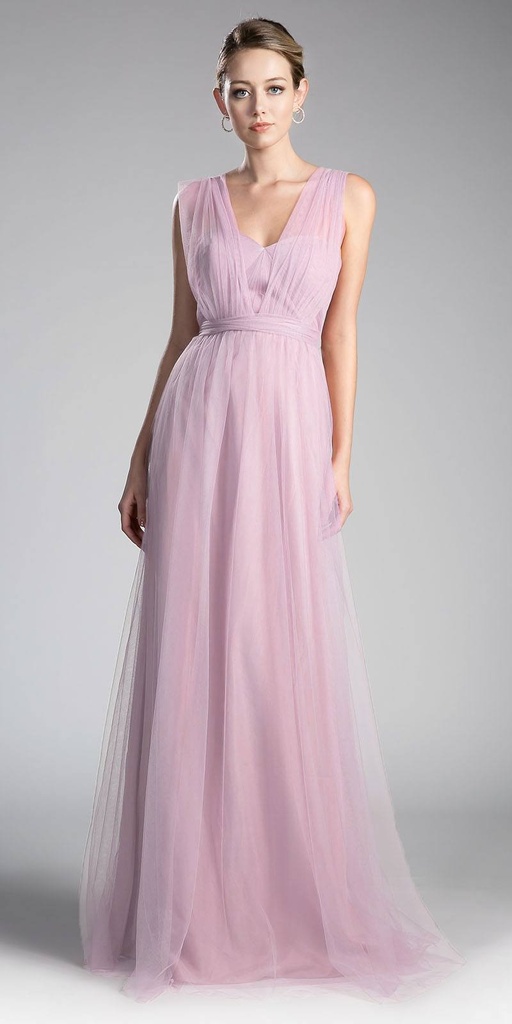 Vestido largo de tul infinity Mauve