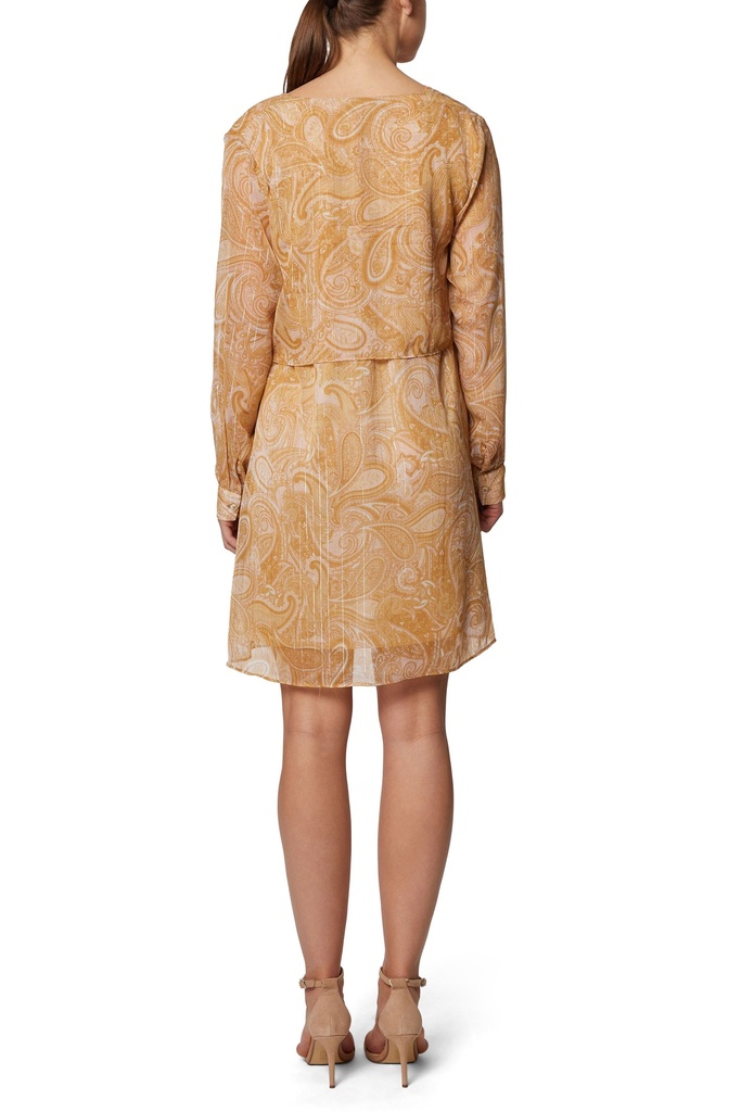 Vestido de chiffon estampado con lazo