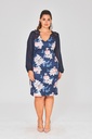 Vestido body floral con mangas ilusión