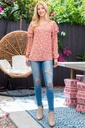 Blusa Floral Manga Abullonada