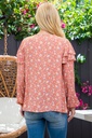 Blusa Floral Manga Abullonada