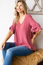 Blusa Cuello V Manga al Codo
