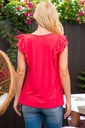 Blusa con volantes en capas coral