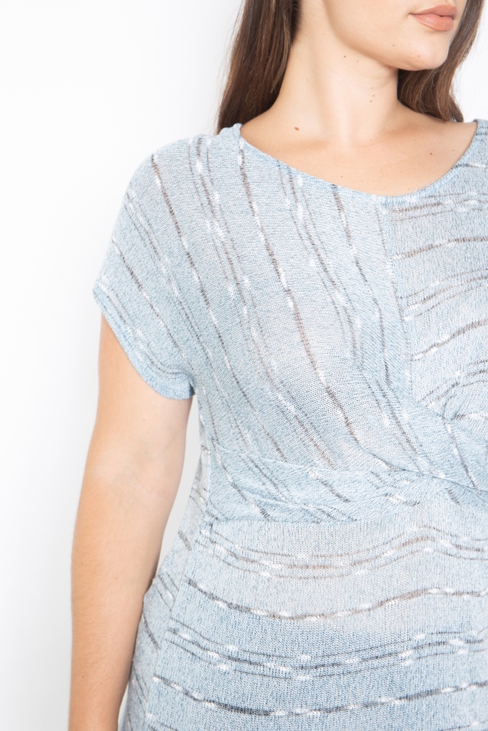 Blusa tejida de manga corta Twist
