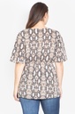 Blusa con escote en V, animal print