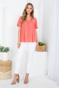 Blusa plisada con manga corta