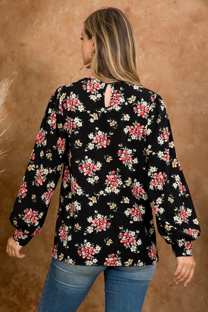 Blusa floral de manga larga
