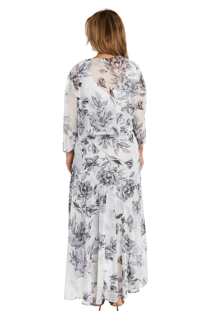Vestido largo floral con chaqueta
