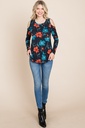 Blusa floral cold shoulder