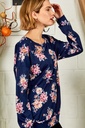 Blusa de manga larga floral romance
