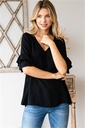 Blusa con mangas flutter, Sage