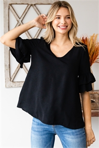 Blusa con mangas flutter, Sage