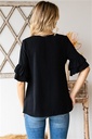 Blusa con mangas flutter, Sage