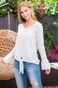 Blusa crepe con manga larga