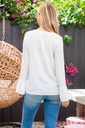 Blusa crepe con manga larga